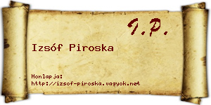 Izsóf Piroska névjegykártya