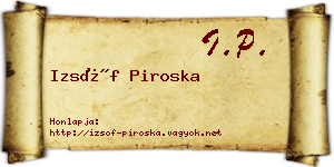 Izsóf Piroska névjegykártya