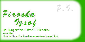 piroska izsof business card